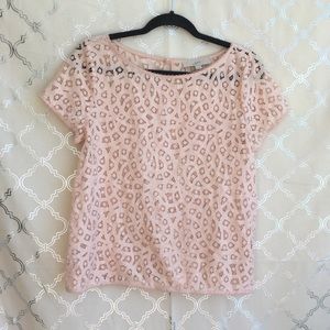 Lacy light pink Loft top size small